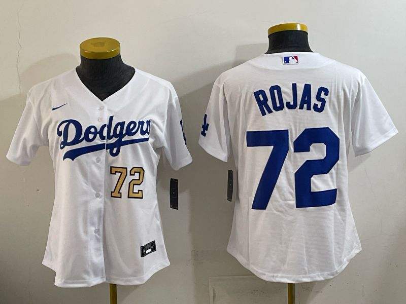 Women 2026 Nike Los Angeles Dodgers #72 Rojas White Game MLB Jersey 014->women mlb jersey->Women Jersey